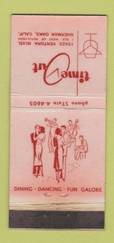 Matchbook Cover - Time Out Sherman Oaks CA Restaurant WORN 21 Strike Feature