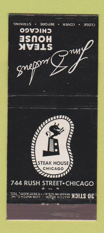 Matchbook Cover - Linn Burton's Steak House Chicago IL 30 Stick