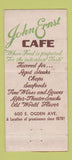 Matchbook Cover - John Ernst Cafe Milwaukee WI 21 Strike Feature