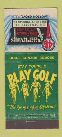 Matchbook Cover - Fairways Golf Morton Grove IL 21 Strike Feature