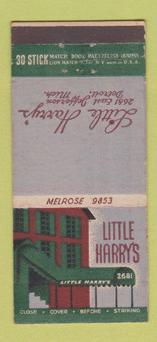 Matchbook Cover - Little Harry's Detroit MI 30 Stick