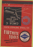 Matchbook Cover - Cromovan Steel Invaro  Firth New York Philadelphia 40 Strike