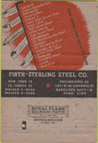 Matchbook Cover - Cromovan Steel Invaro  Firth New York Philadelphia 40 Strike