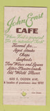 Matchbook Cover - John Ernst Cafe Milwaukee WI 21 Strike Feature