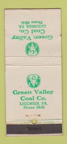 Matchbook Cover - Green Valley Coal Ligonier PA WORN 21 Strike Feature