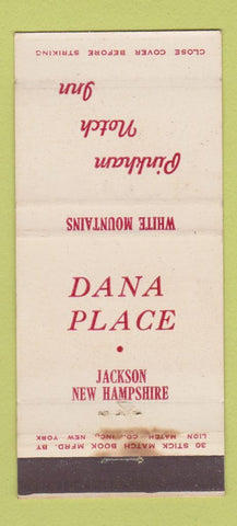 Matchbook Cover - Dana Place Jackson NH Pinkham Notch Inn WEAR 30 Stick