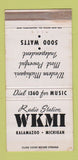 Matchbook Cover - WKMI Radio Kalamazoo MI WORN 30 Strike