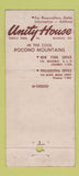 Matchbook Cover - Unity House Forest Park PA 21 Strike Feature