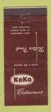 Matchbook Cover - Koko Restaurant Phoenix AZ 21 Strike Feature
