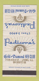 Matchbook Cover - Pediconne's Gold Diamond Key Club Lyons IL Route 66 30 Strike