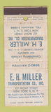 Matchbook Cover - EH Miller Trucking New York City WORN 30 Stick