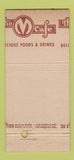 Matchbook Cover - M Cafe Los Angeles CA MISCUT 30 Stick