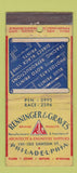 Matchbook Cover Renninger Graves Architects Philadelphia PA 21 Strike Feature