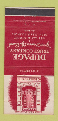 Matchbook Cover - Dupage Trust Glen Ellyn IL 30 Strike