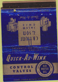 Matchbook Cover - CB Hunt Son Salem OH control valves 40 Strike