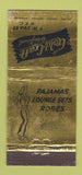 Matchbook Cover - Gold Craft Pajamas girlie New York City WEAR 30 Stick