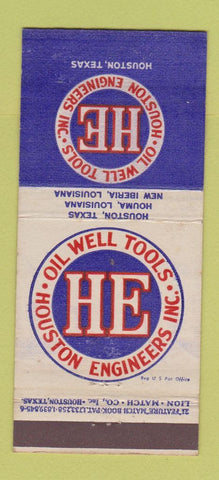 Matchbook Cover - Houston Engineers Oil Well Tool TX  21 Strike Feature