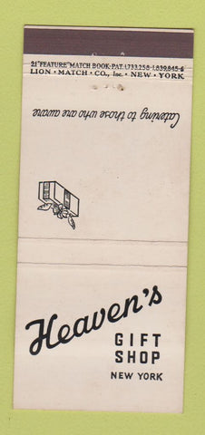 Matchbook Cover - Heaven's Gift Shop New York City 21 Strike Feature