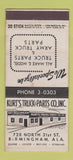 Matchbook Cover - Kurt's Truck Parts Birmingham AL 30 Stick