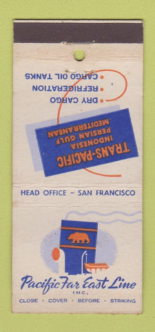Matchbook Cover - Pacific Far East Line Shipping 30 Stick