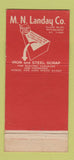 Matchbook Cover - MN Landay Iron Steel Scrap Pittsburgh PA 30 Stick