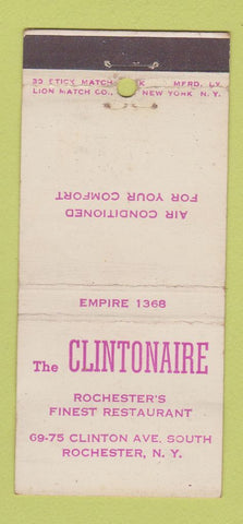 Matchbook Cover - Clintonaire Restaurant Rochester NY WEAR 30 Stick