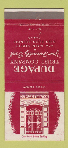 Matchbook Cover - Dupage Trust Glen Ellyn IL 30 Strike