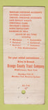 Matchbook Cover - Orange County Trust Middletown NY 30 Stick