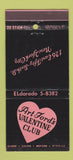 Matchbook Cover - Art Ford's Valentine Club New York City  30 Stick