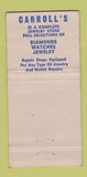 Matchbook Cover - Carroll's Jewelry Coral Gables FL 30 Strike