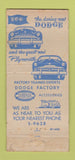 Matchbook Cover - Jordan Motors Dodge Plymouth Mishawaka IN 21 Strike Feature