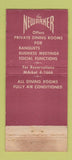 Matchbook Cover - Newarker Restaurants Newark NJ WEAR 21 Strike Feature