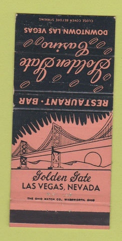 Matchbook Cover - Golden Gate Casino Las Vegas NV girlie 30 Strike