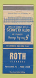Matchbook Cover - Roth Cleaners Pottstown PA 30 Strike