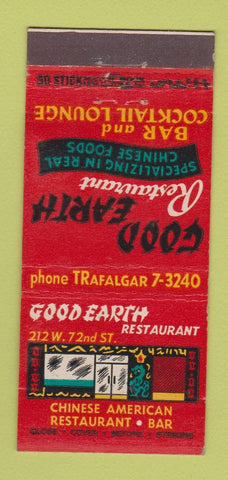 Matchbook Cover - Good Earth Restaurant Chinese New York City 30 Stick