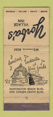 Matchbook Cover - Yorba's Village Inn Stanton CA WEAR 30 Stick
