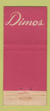 Matchbook Cover - Dimos Restaurant Sumter SC 21 Strike Feature