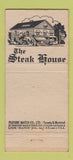 Matchbook Cover - The Steak House Vancouver BC 21 Strike Feature