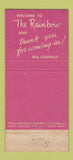 Matchbook Cover - Rainbow Lounge Kelso WA 21 Strike Feature