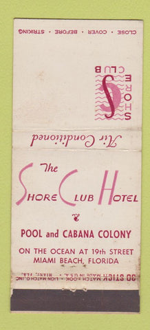 Matchbook Cover - Shore Club Hotel Miami Beach FL WEAR 30 Stick