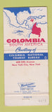 Matchbook Cover - Colombia Tourism girlie 30 Strike
