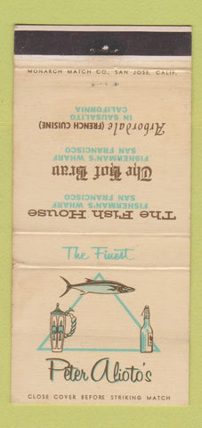 Matchbook Cover - Pete Aliot's San Francisco Sausaltio CA 30 Strike