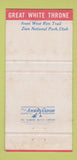 Matchbook Cover - Union Pacific Railroad Zion National Park UT WEAR 30 Strike