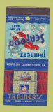 Matchbook Cover - Trainer's Seafood Quakertown PA  21 Strike Feature