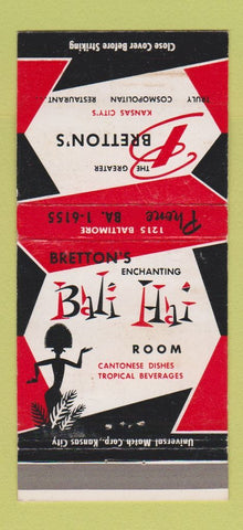 Matchbook Cover - Bretton's Bali Hai Kansas City MO girlie 30 Strike