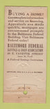 Matchbook Cover - Baltimore Federal Savings MD 21 Strike Feature