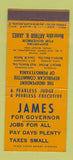 Matchbook Cover - Arthur James for Governor PA 21 Strike Feature