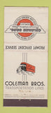 Matchbook Cover - Coleman Bros Trucking Romse NY 21 Strike Feature