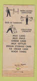 Matchbook Cover - Follansbee Forge Dairy Ware Pittsburgh PA 21 Strike Feature