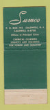 Matchbook Cover - Sumco Chemical Cleaning Caldwell NJ 30 Stick